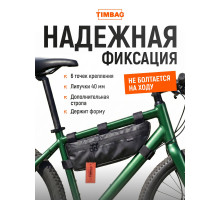 Велосумка на раму 37,5×12×6 см чёрная серия 2